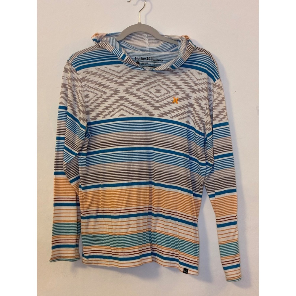 Hurley x Buckle Vintage Striped Tribal Print Hoodie Long Sleeve Top Small